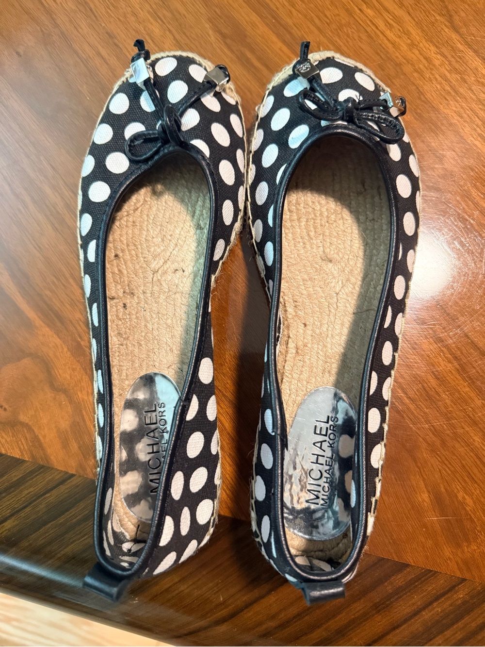 Michael Kors Black and White Polka Dot Ballet Flats